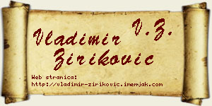 Vladimir Ziriković vizit kartica